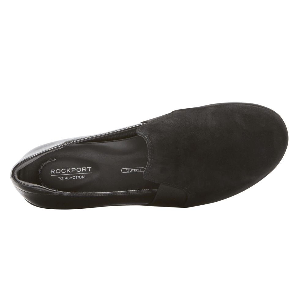 Rockport Womens Slip-On Black - truFLEX Chenole - UK 274-KXBDSZ